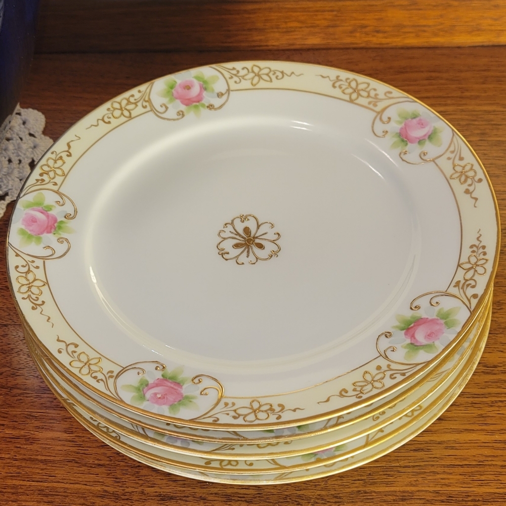 Late 1800s Gorgeous Antique Hand Painted Morimura Brothers Nippon Salad Plate(1)